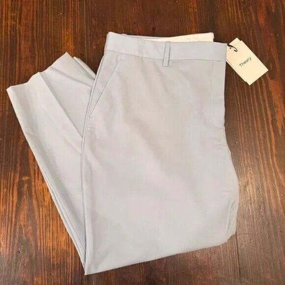 THEORY Treeca 2 SKY Blue Traceable Wool Cropped Pant NWT (flawed) Size 18 - Picture 3 of 15